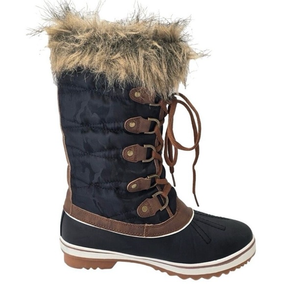 NWOB ALEADER Womens Faux Fur Lace Up Snow Boots - Picture 4 of 15